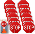 Geetery 12 Pcs Stop Signs 12 x 12 Inches PVC Traffic Cones Top Warning Signs by Geetery
