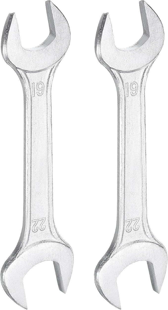 HARFINGTON 2pcs Double Open End Wrench 19mm x 22mm Metric 15 Degree Offset by HARFINGTON