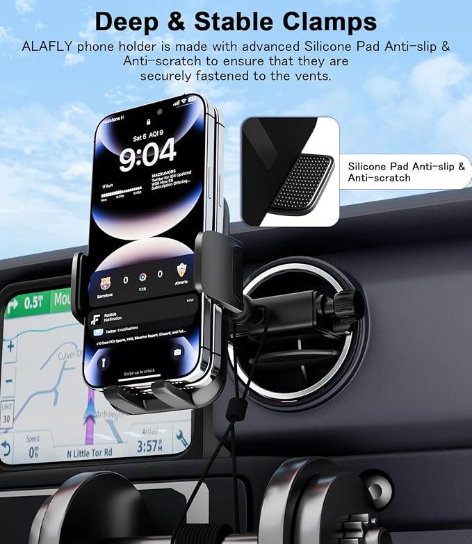 Round Vent Car Phone Holder for Jeep Wrangler JL Gradiator Compass Air Vent Car - Image 3