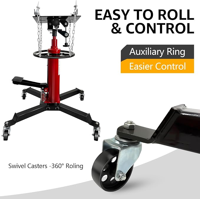 Transmission Jack 1660 lbs/ 0.75 Ton Capacity Hydraulic Telescopic Transmission - Image 3