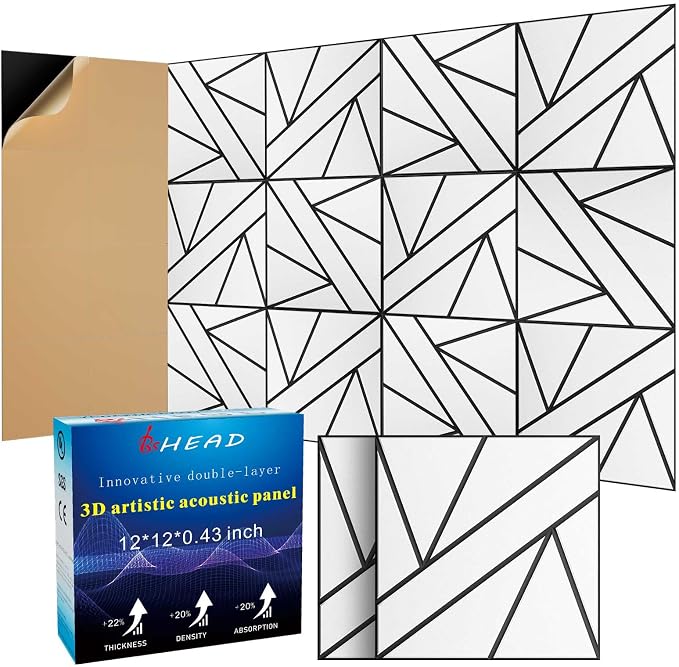 8 Pack 2-Layer Large Soundproof Wall Panels, 15.7 x 15.7 x 0.43 in Sound Proof by Staytunedforournewproduct