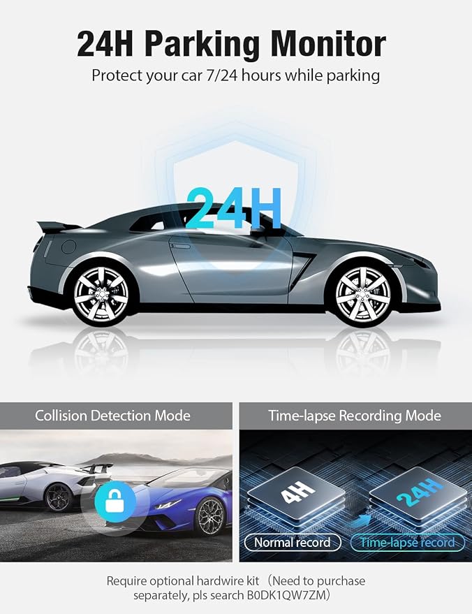 OMBAR Dash Cam 5G WiFi GPS, 3 Channel Dash Cam Front and Rear Inside - Image 8