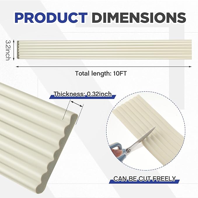 Garage Wall Protector 3.15in x 10ft Self-Adhesive Rubber Bumper Protectors Strip - Image 2