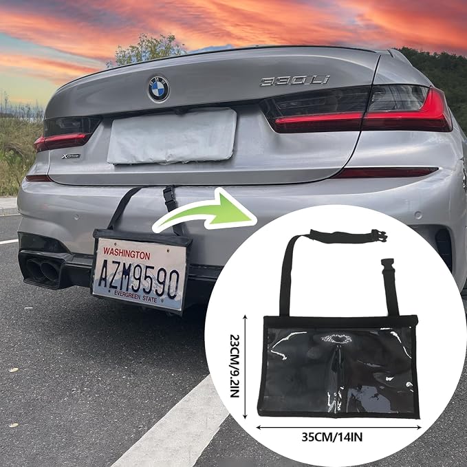 License Plate Holder with Hanging Strap, Test Drive Tag Bag, Dealer Plates - Image 2