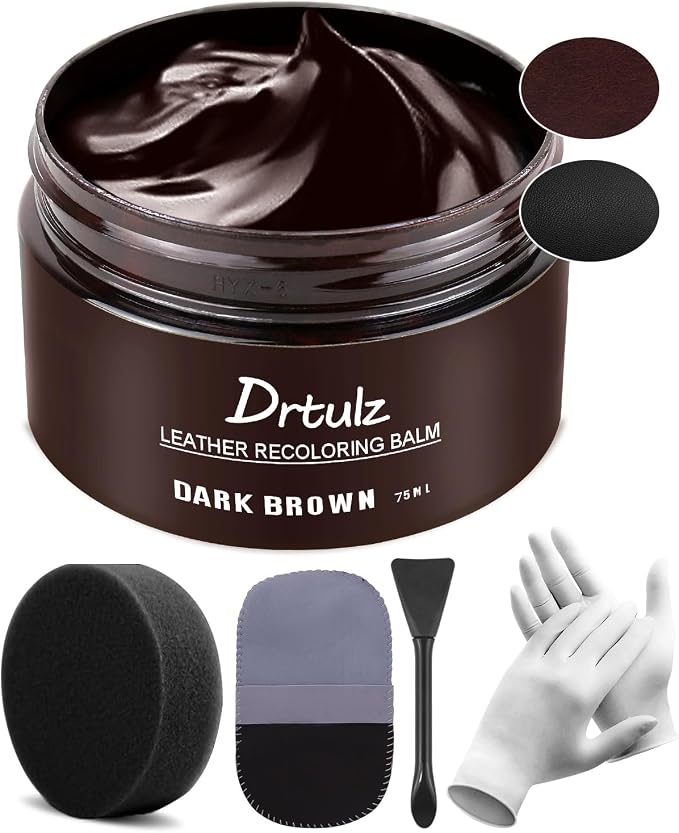 Dark Brown Leather Recoloring Balm, Leather Repair Kit by drtulz