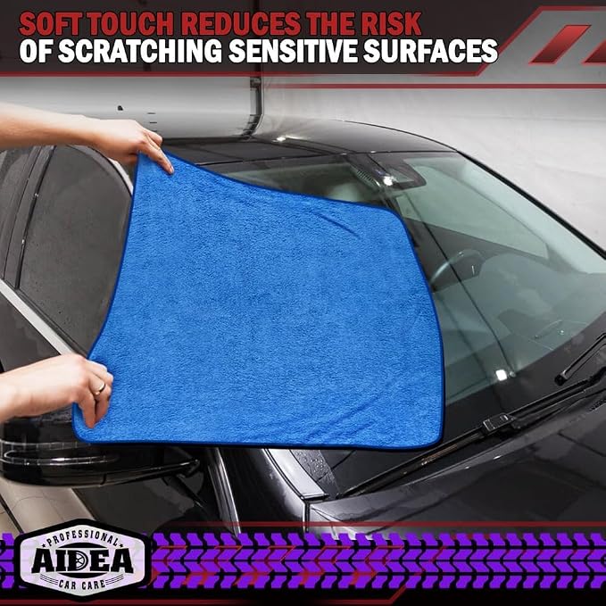 AIDEA Microfiber Towels for Cars-4PK, Large Professional Car Drying Towel - Image 8