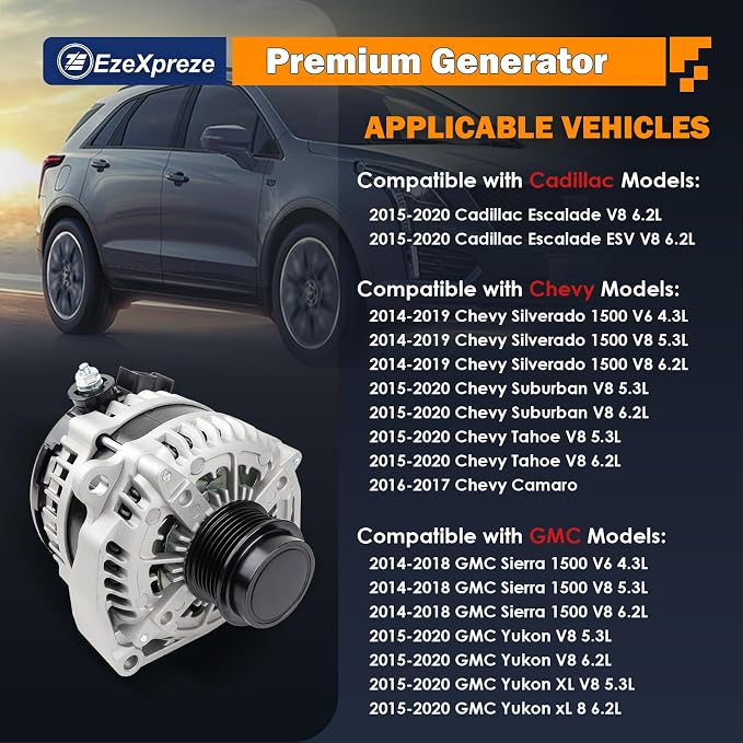 EZEXPREZE Alternator Fit for 2014-18 GMC Sierra and Chevy Silverado 1500 - Image 2