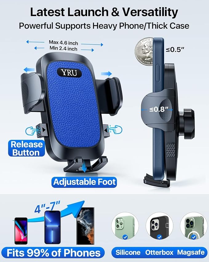 YRU Car Phone Holder Mount, Dashboard Cell Phone Holder - Image 3