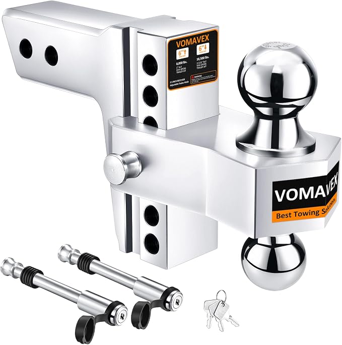 Adjustable Trailer Hitch-Drop Hitch Fits 2.5-Inch Receiver -6" Drop/Rise Tow by VOMAVEX