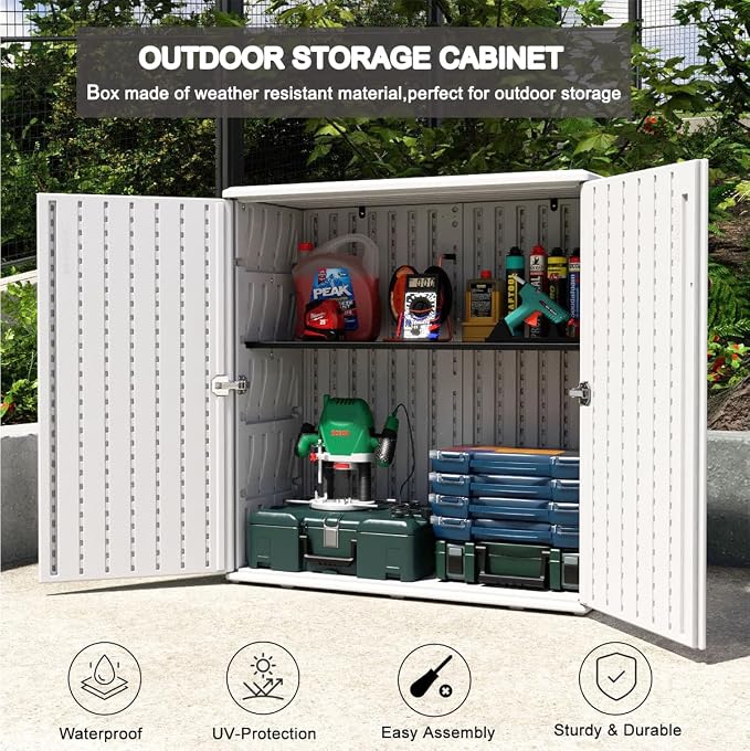 KINYING Outdoor Storage Cabinet Waterproof, Resin 60 Gallon Deck Box - Image 5