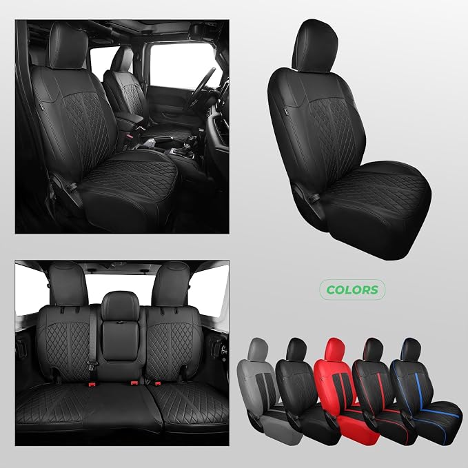 for Jeep Wrangler Seat Covers 4Door JL 2018 2019 2020 2021 2022 2023 2024 2025 - Image 8