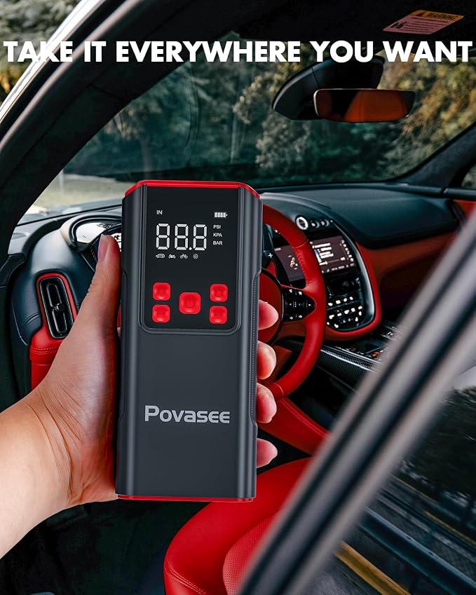 Tire Inflator Portable Air Compressor Povasee 150PSI Portable Air Pump - Image 5