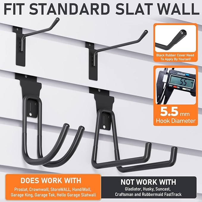 INCLY 36 Pack Heavy Duty Slatwall Hooks, Slat Wall Hanging Hooks and Hangers - Image 4
