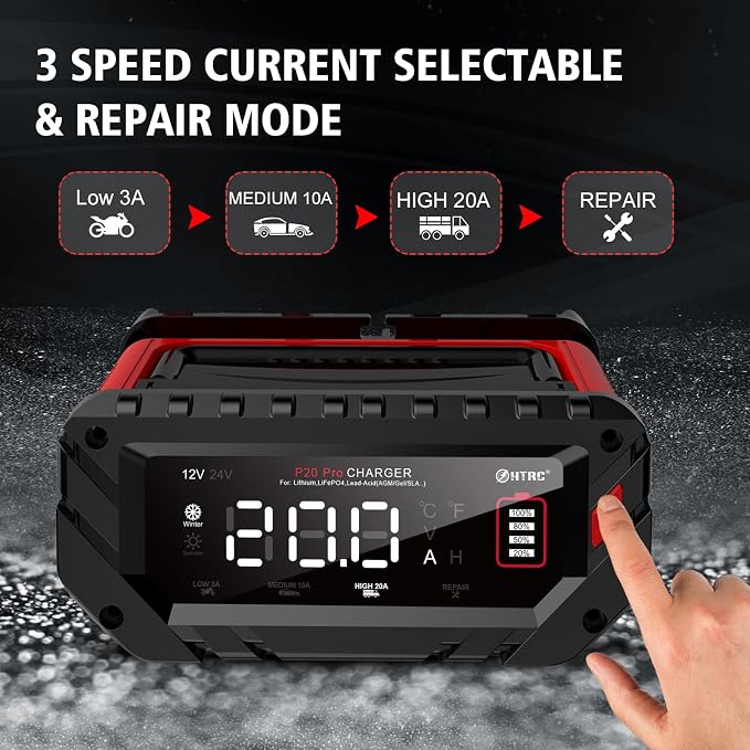 Lithium Lifepo4 Battery Charger, 12V 24V AGM Deep Cycle Fully Automatic Car - Image 3