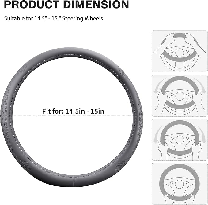 【2025 Model】 Breathable Soft Leather Car Steering Wheel Cover - Image 8
