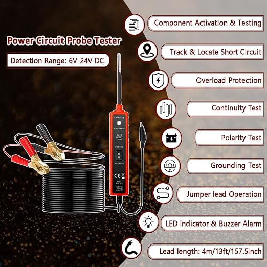 Power Circuit Probe Tester, 6V-24V DC Test Light, Automotive Short Circuit - Image 2