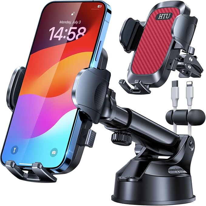 HTU 2025 Best Car Phone Holder 【Ultimate 5-in-1 & Upgraded 100+LBS Strongest by HTU15yearsincarmounts