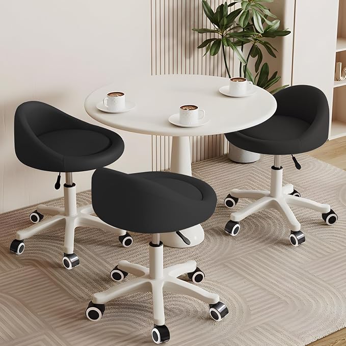 Rolling Stool Set of 3 Rolling Hydraulic Salon Stool by Walktory