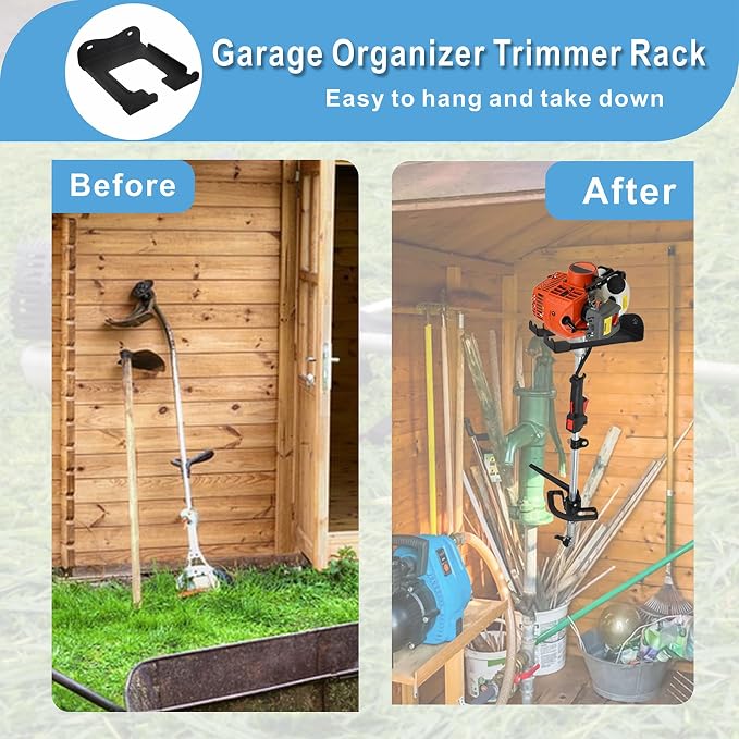 2PCS Garage Organizer Trimmer Rack, Heavy Duty Weeder Eater Hanger Trimmer - Image 4