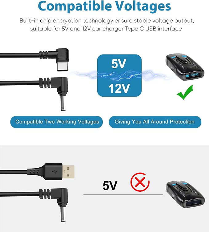 Radar Detector Cord, Type C to DC3.5 Plug Cable, - Image 4