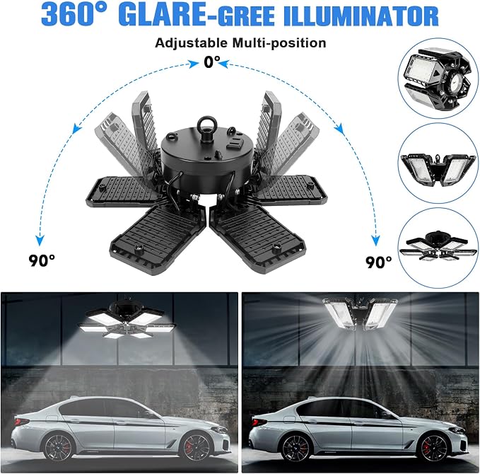 LED Garage Lights 4 Pack -180W, 18000LM 6500K Led Shop Light - Image 2