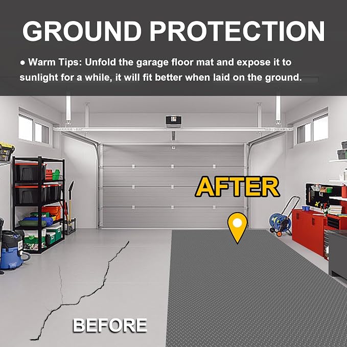 Garage Floor Mat 2.8mm Thickness PVC Garage Flooring Roll Diamond Plate Floor - Image 3