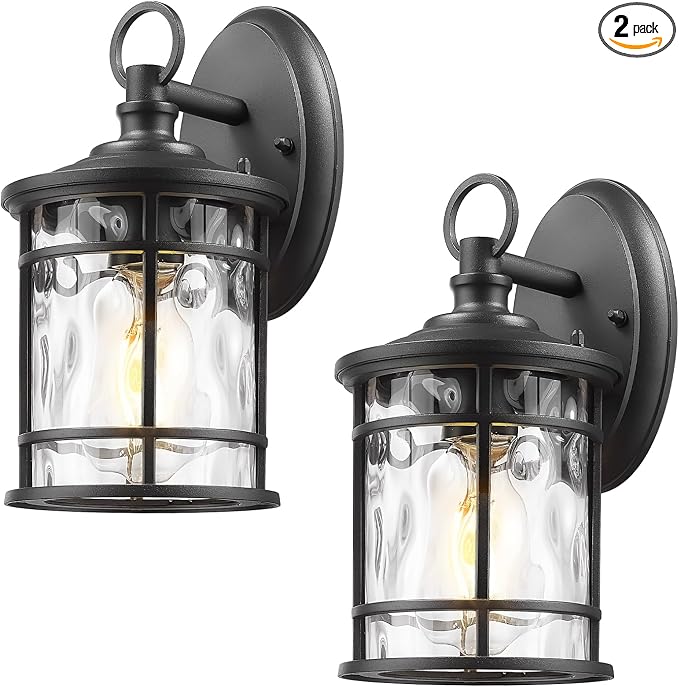 Emliviar 2 Pack Exterior Wall Sconce Light, Anti-Rust Outdoor Lanterns Wall by EMLIVIAR