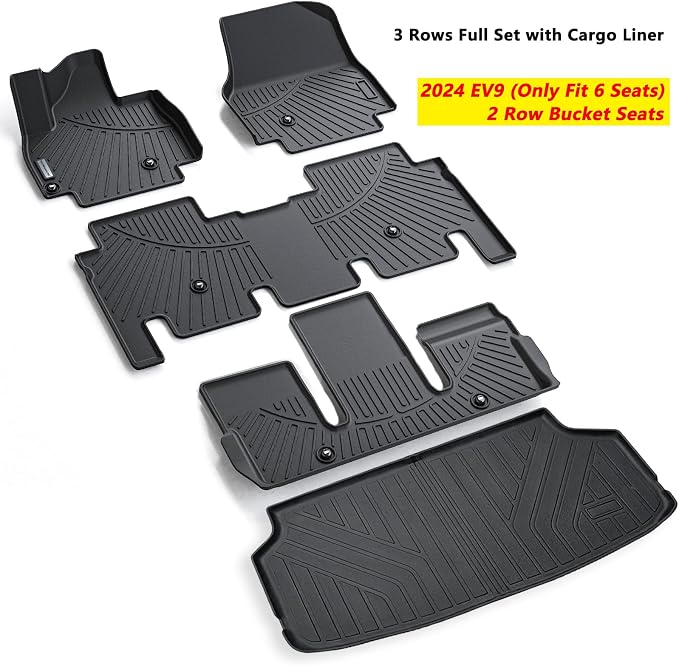 Floor Mats & Trunk Mat for KIA EV9 2024 2025 2026 6-Seats Version-2 Row Bucket - Image 2