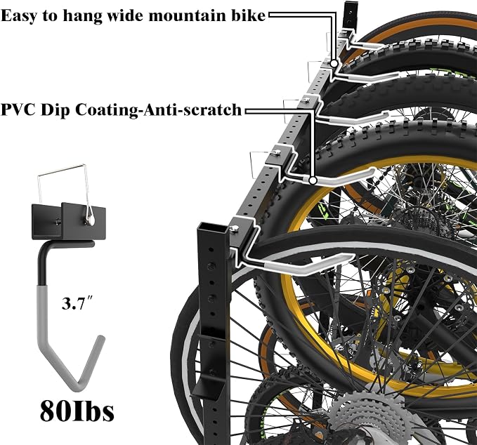 Freestanding Bike Storage Rack for 5 Bikes, Bike Racks for Home and Garage - Image 7