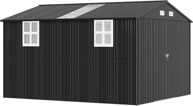 AMERLIFE 10.1x11.5x7.4 FT Galvanized Steel Storage Shed - Image 8