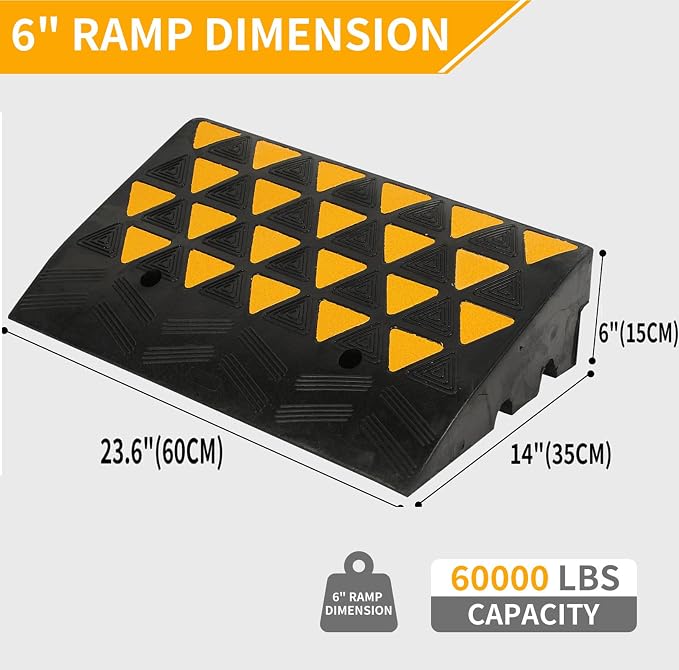 BESEA Rubber Curb Ramp 6" inch High 23.6" Length, - Image 2