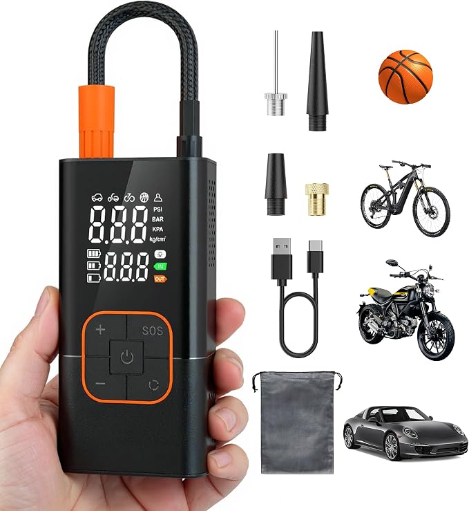Tire Inflator Portable Air Compressor, 150PSI Bike Pump by lamfurart