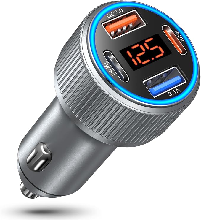 Car Charger USB C, 65W Multi Port Dual 12V Cigarette Lighter USB Car Charger by Costyle