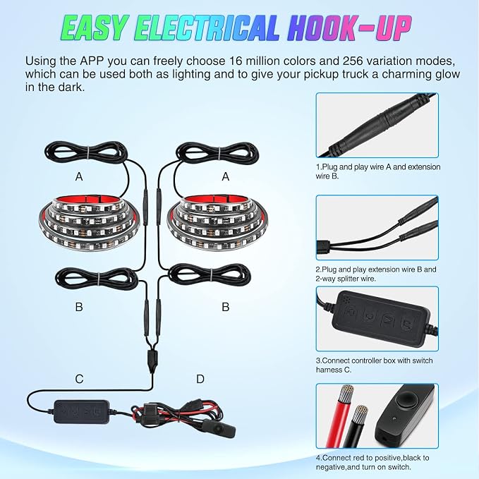 Nilight Truck Bed Light Strip RGB-IC LED Bar - Image 6