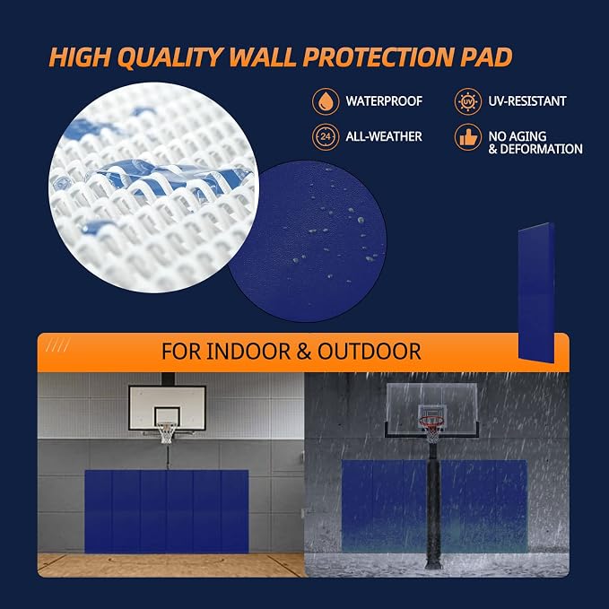 PROGOAL 2"/4" Thick Foam Protection Wall Pad，Gym Basketball-Court - Image 5