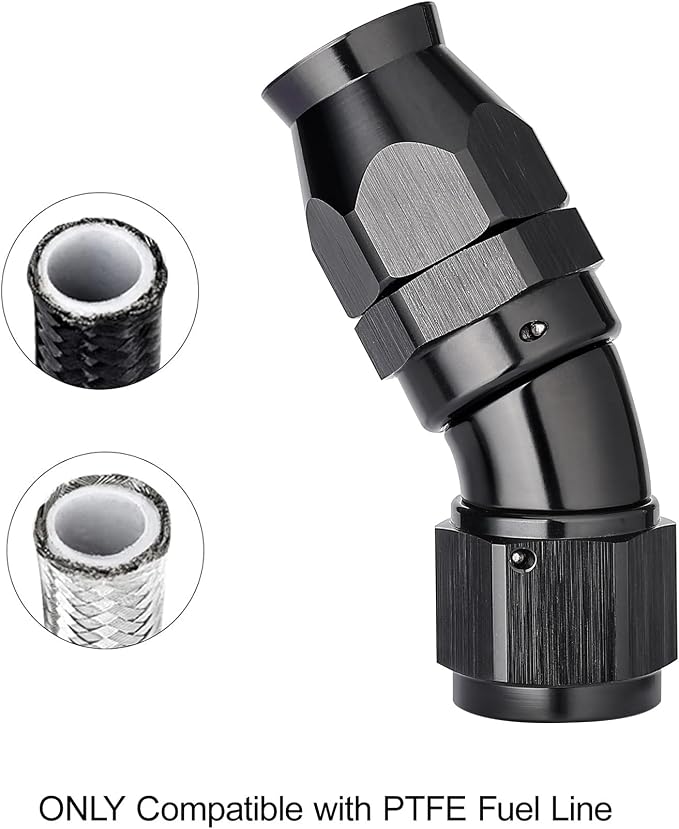 EVIL ENERGY 12AN 30 Degree PTFE One Piece Full Flow End Hose Fitting Aluminum - Image 5
