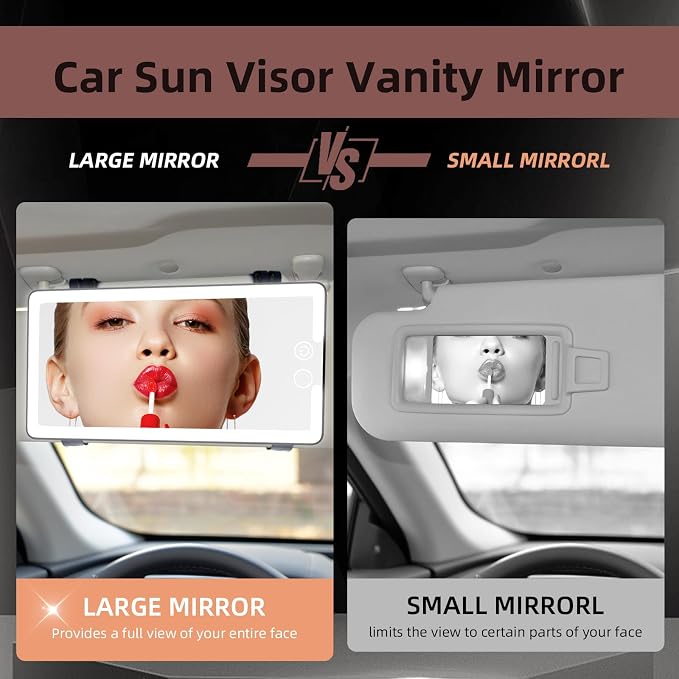 Solar Car Sun Visor Vanity Mirror, Sun Visor Makeup Mirror - Image 6