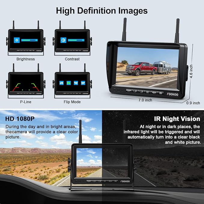 Fookoo HD 1080P 7-inch Wireless Backup Camera - Image 2