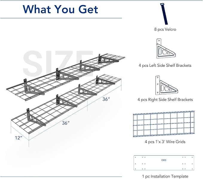 FLEXIMOUNTS 12-inch-by-72-inch Wall Shelf Garage Storage Rack Wall Mounted - Image 2