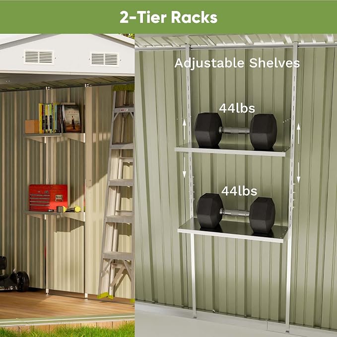 Patiowell 10 x 10 FT Metal Outdoor Storage Shed - Image 6