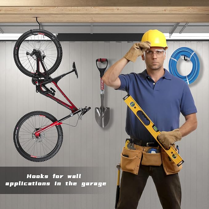 Bike Hooks Heavry Duty 12 Pack, Bicycle Storage Hanger Screw in Ceiling Hooks - Image 7