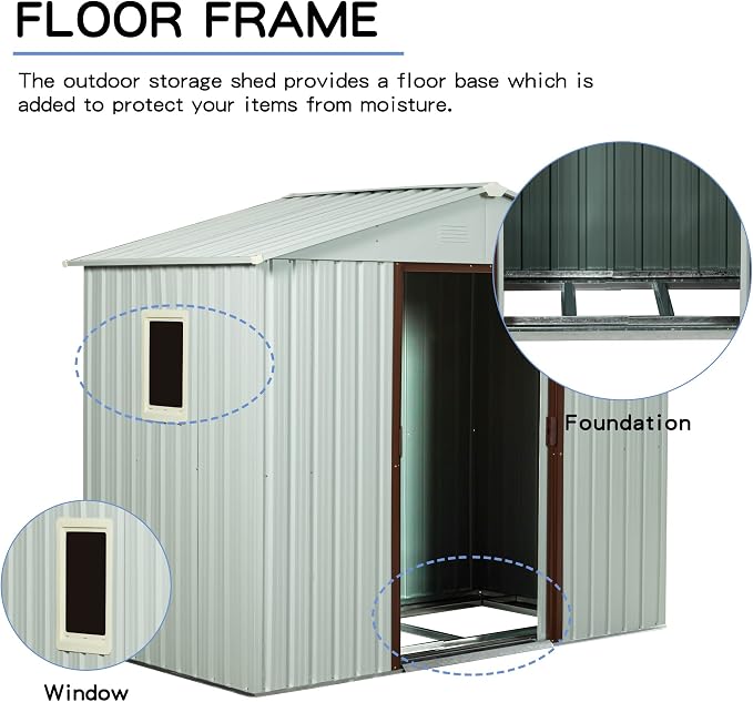 8 x 4 FT Outdoor Storage Shed - Image 3