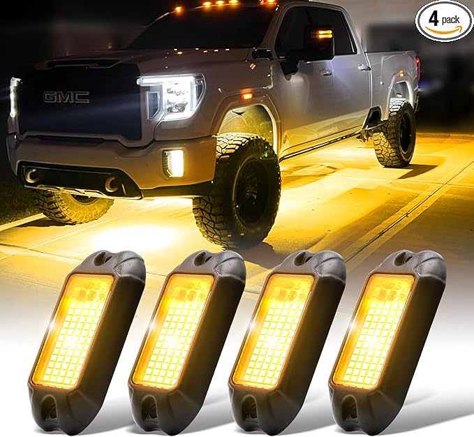 Nicoko 4Pods Pure Yellow 72 LEDs SMD Chips 72w High Power Rock Lights Super by Nicoko