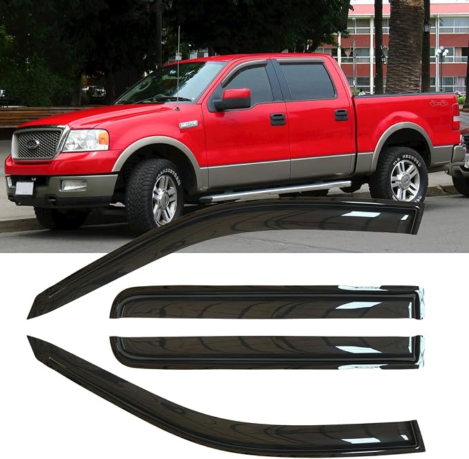 4pcs Shatterproof Rainproof Sun Rain Guards Shield Side Window Wind Deflectors - Image 3