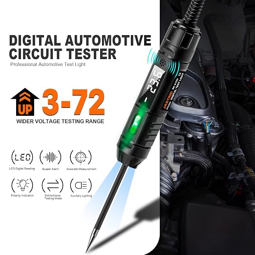 Heavy Duty 3-72V Digital LED Automotive Test Light, Circuit Tester - Image 3