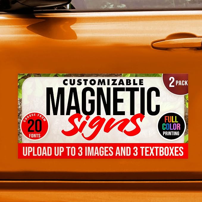 2 Pack, Personalized Magnetic Signs by BasicFundamentals