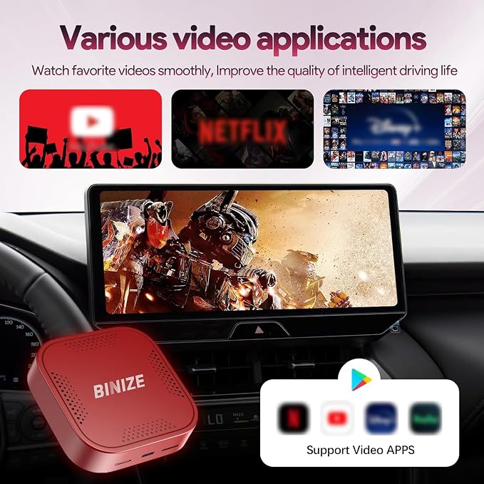 Binize Wireless CarPlay Android AUTO Multimedia Video Box 4G Cellular, Android - Image 5