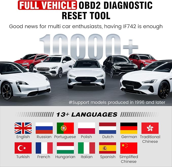 BOSSCOMM IF742 OBD2 Scanner, ABS/SRS/Transmission/Check Engine Code Reader Scan - Image 7