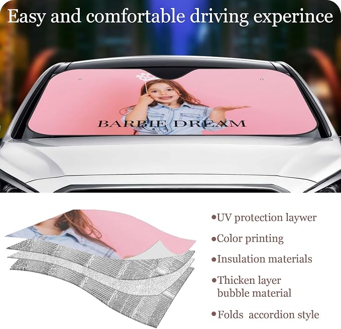 Custom Windshield Sun Shade for Car Personalized Window Sunshades Add Your - Image 8
