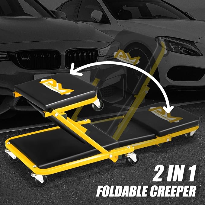 PM PERFORMOTOR 36 Inches Folding 2 in 1 Rolling Z Creeper, Adjustable Roller - Image 4